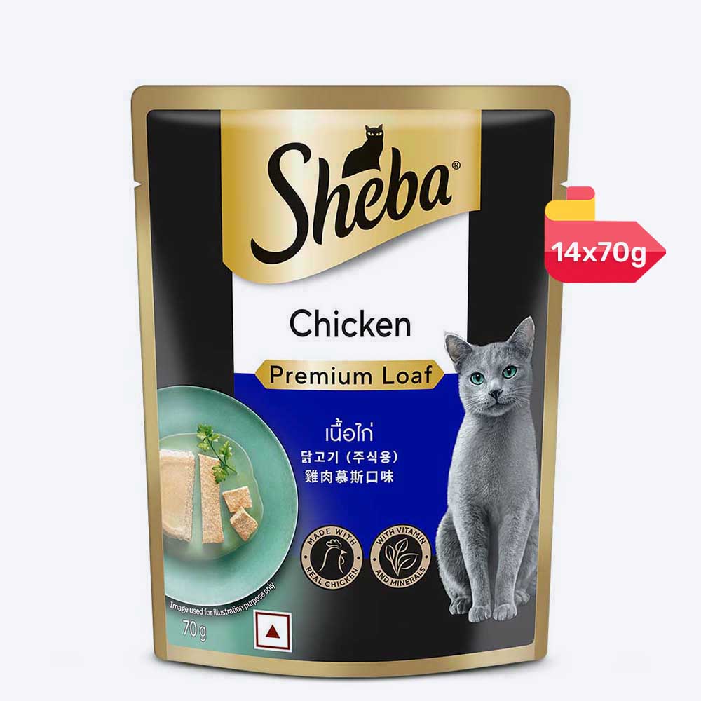 Sheba Rich Chicken Premium Loaf Adult Wet Cat Food - 70 gm Packs - Heads Up For Tails