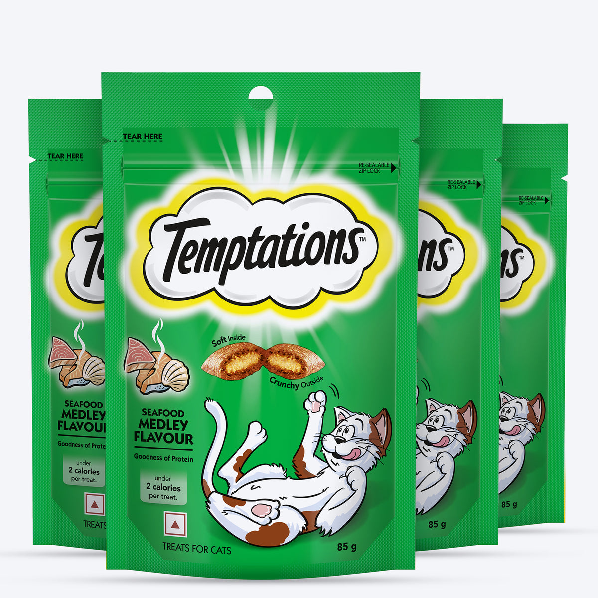 Temptations Cat Treat Seafood Medley Flavour - 85g - Heads Up For Tails