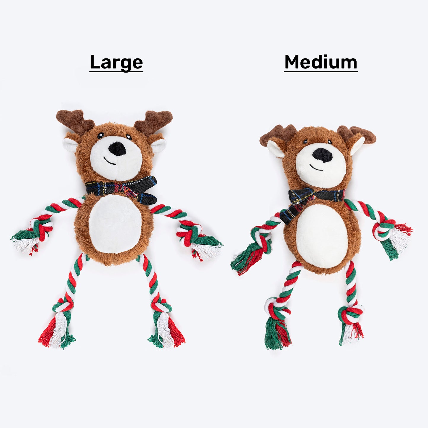 HUFT Rudy-Rope Plush Toy For Dog - Brown & Red