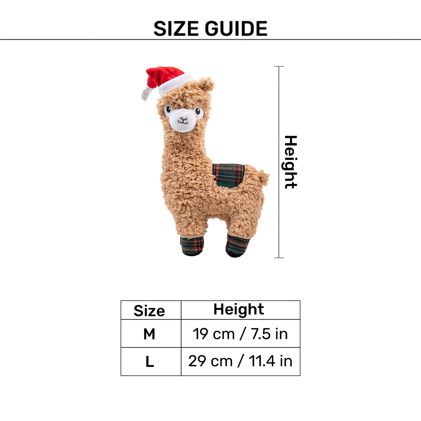 HUFT Joy Llama Plush Toy for Dog – Beige & Red - Heads Up For Tails