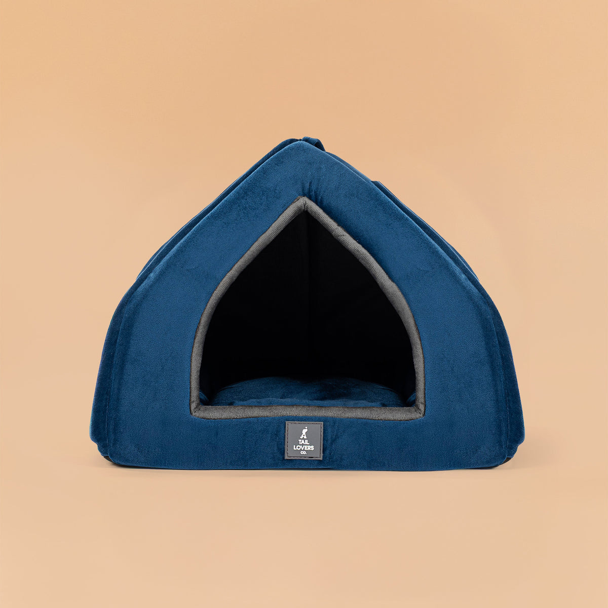 TLC Bedding With Removable Cushion For Cat & Puppy - Navy & Grey - Heads Up For Tails