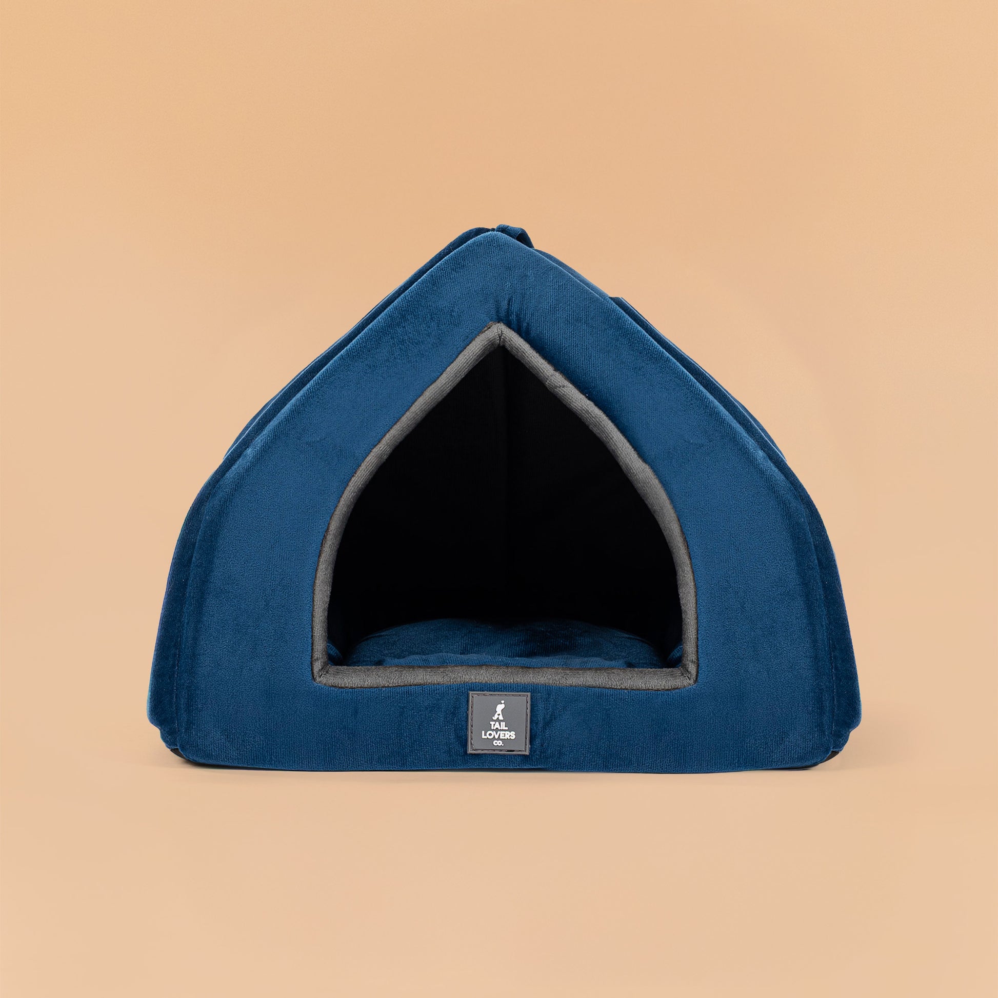 TLC Bedding With Removable Cushion For Cat & Puppy - Navy & Grey - Heads Up For Tails