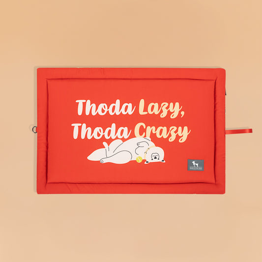 HUFT Thoda Lazy Thoda Crazy Mat For Dog - Rust - Heads Up For Tails