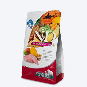 Farmina N&D Tropical Selection Chicken,Spelt,Oats & Tropical Fruits Adult Medium & Maxi Dog Dry Food - Heads Up For Tails