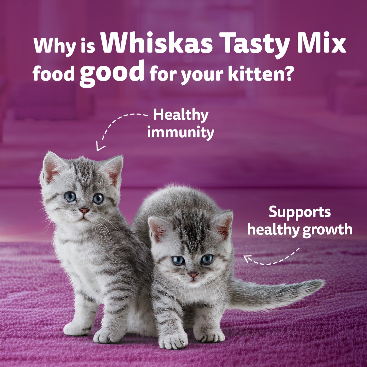 Whiskas Tasty Mix Chicken Tuna With Sweet Potato In Gravy Wet Food For Junior (2-12 Months) Kitten - 70 gm Pack