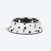 HUFT Fishy Paws Printed Melamine Bowl With Steel Insert For Cat - White - Heads Up For Tails