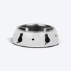 HUFT Purrfect Catch Printed Melamine Bowl With Steel Inserts For Cat - White - Heads Up For Tails