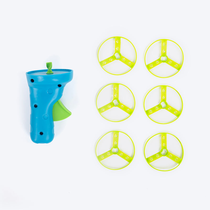 HUFT Flingo Flying Disc Toy For Cat - Blue & Green
