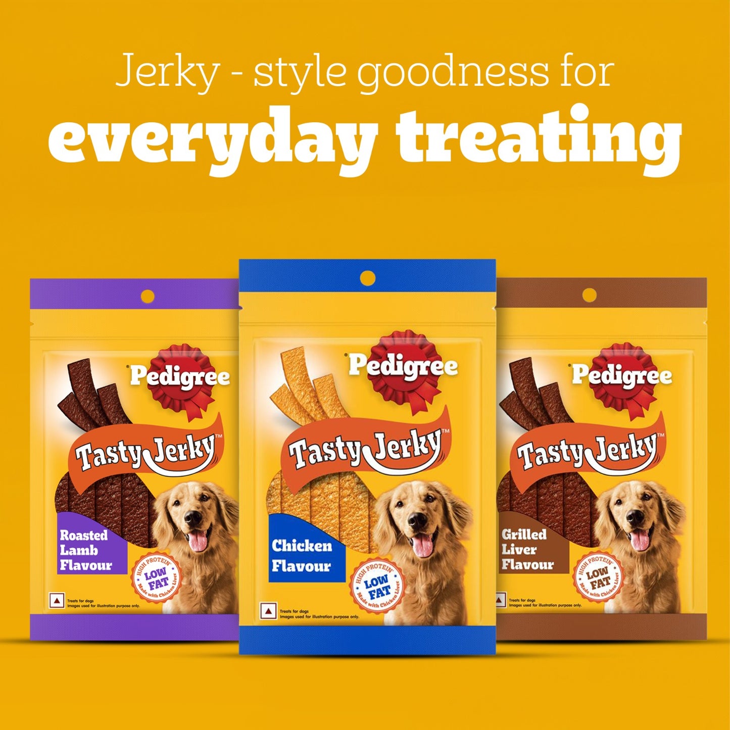 Pedigree Tasty Jerky Roasted Lamb Flavour Treat For Adult Dog - 70 g - Heads Up For Tails