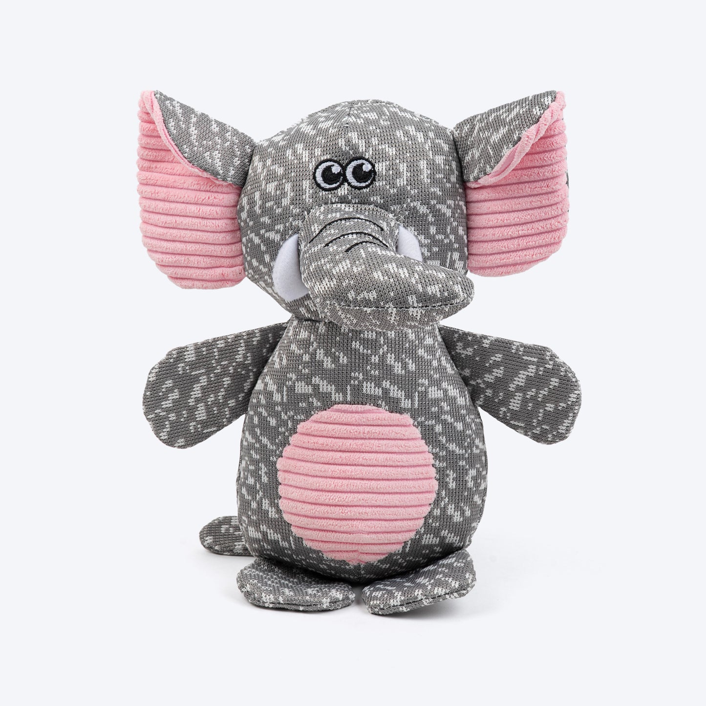 HUFT Squeaky Snugglephant Plush Toy For Dog - Grey - Heads Up For Tails