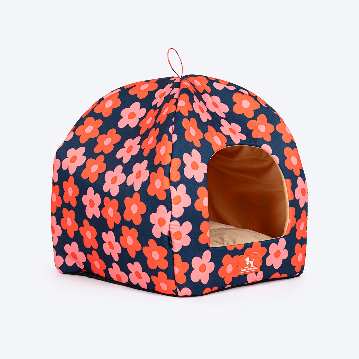 HUFT Flower Frenzy Tent Bed For Cat & Puppies - Navy - Heads Up For Tails