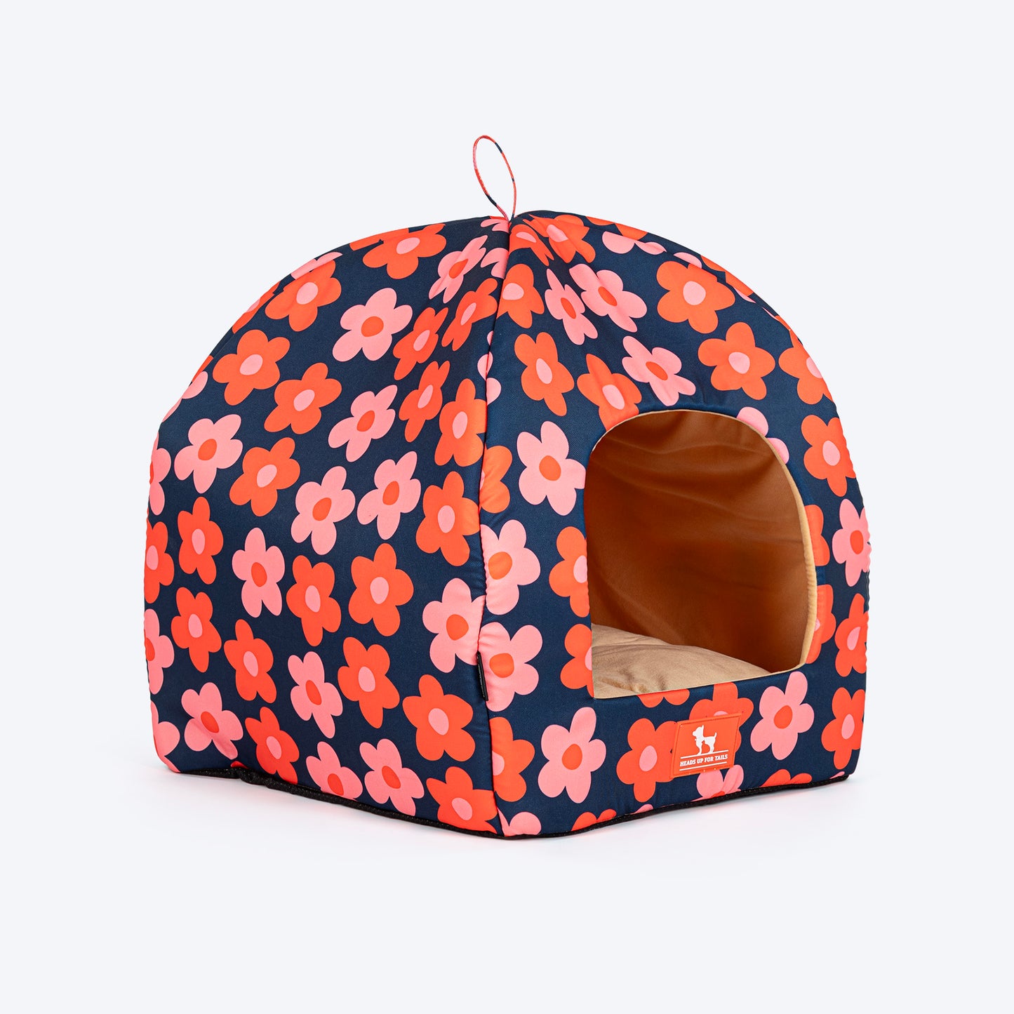 HUFT Flower Frenzy Tent Bed For Cat & Puppies - Navy - Heads Up For Tails