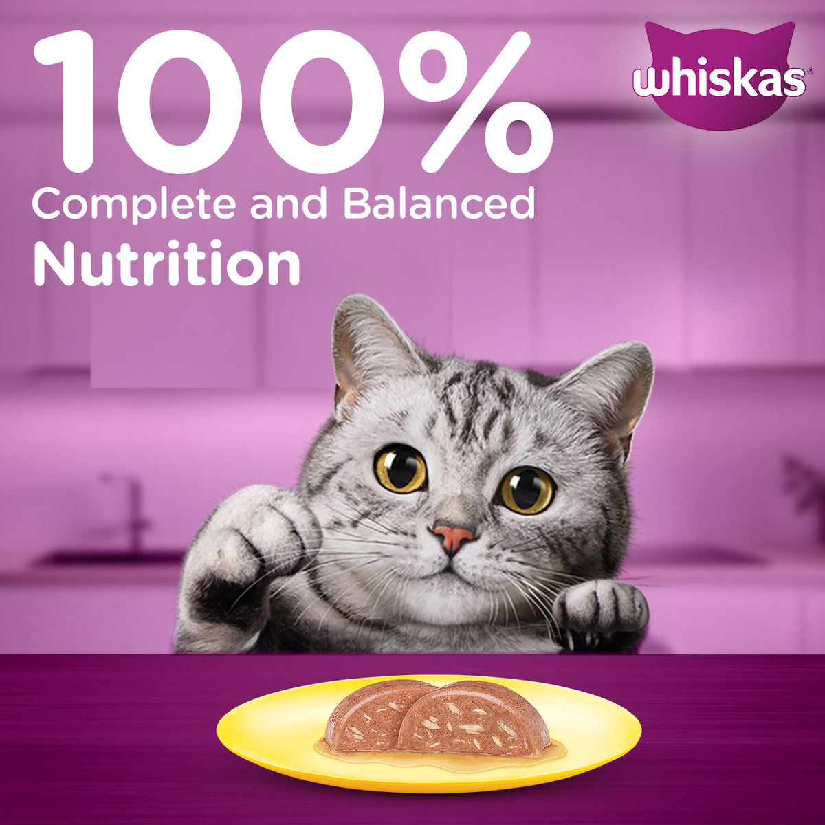 Whiskas Tuna And White Fish Wet Food For Adult Cat - 80 gm - Heads Up For Tails