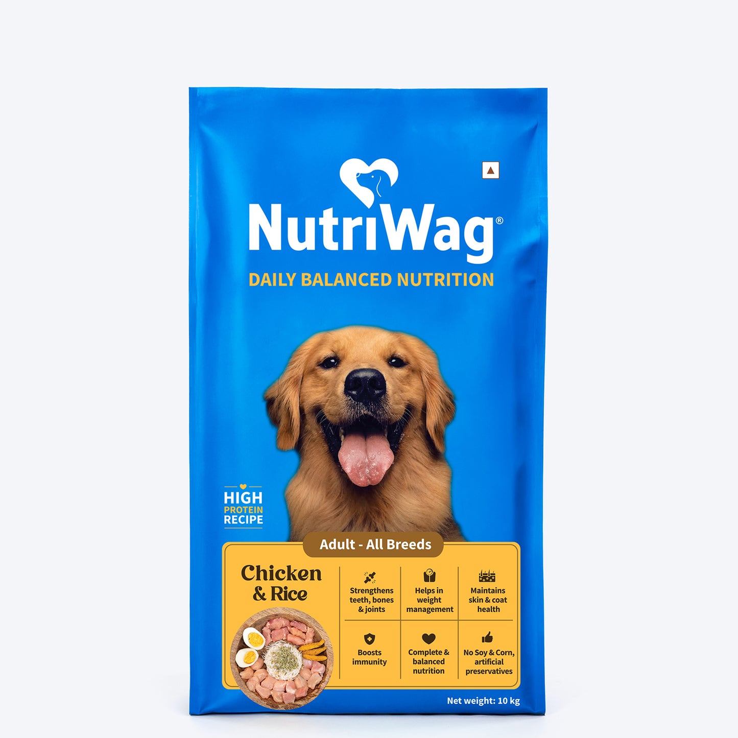 NutriWag Chicken & Rice Dry Food For Adult Dog - Heads Up For Tails