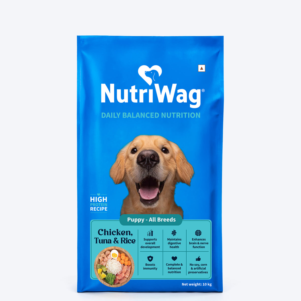 NutriWag Chicken, Tuna & Rice Dry Food For Puppy - Heads Up For Tails