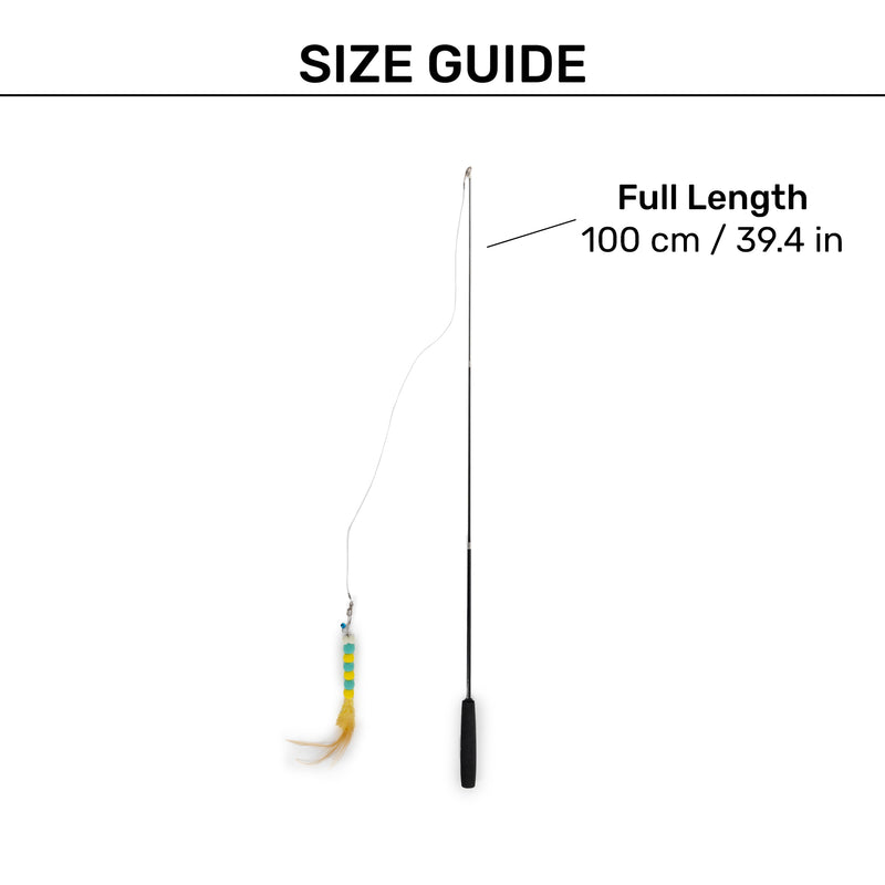 HUFT Caterpurr Extendable Wand Toy For Cat - Multicolor