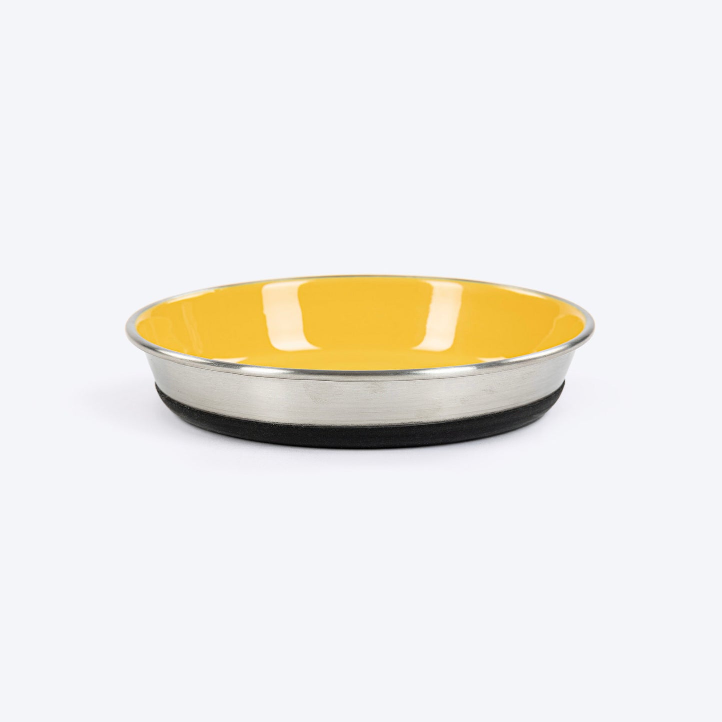 HUFT Purrfect Treat Printed Steel Bowl For Cat - Yellow