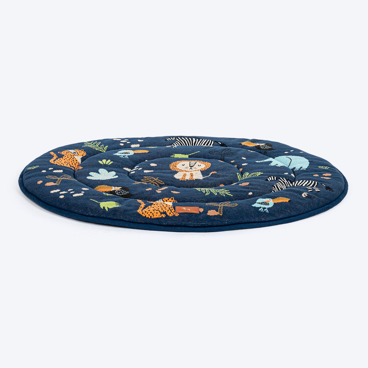 HUFT Jungle Dreams Round Mat For Dog - Blue - Heads Up For Tails