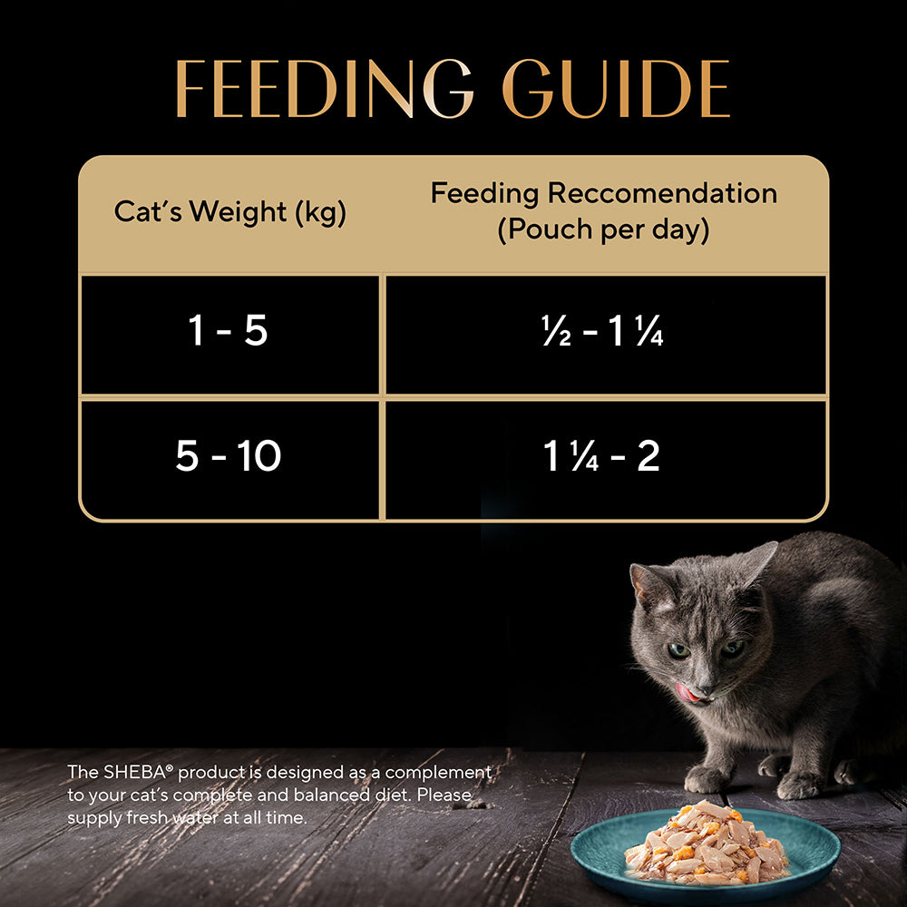 Sheba Rich Premium Adult (1+ Years) SkipJack & Salmon Flavour Wet Cat Food - 35 g Packs