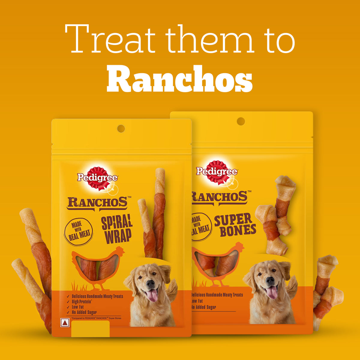 Pedigree Ranchos Spiral Wrap (1+ Years) Chicken And Smoky Lamb Flavour Dog Treat - 60 gm - Heads Up For Tails