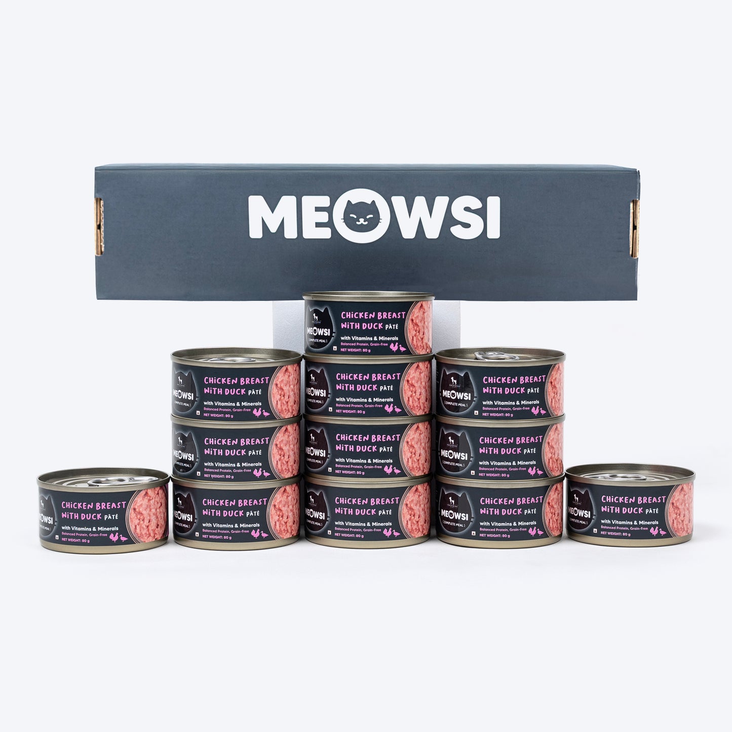 Meowsi by HUFT Chicken Breast With Duck Pate Canned Cat Wet Food - 80 gm