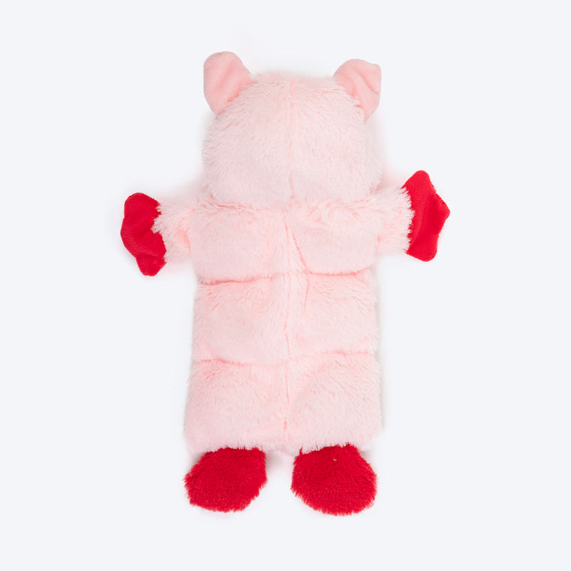 HUFT Oink-a-lot Squeaky Plush Toy For Dog - Pink - Heads Up For Tails