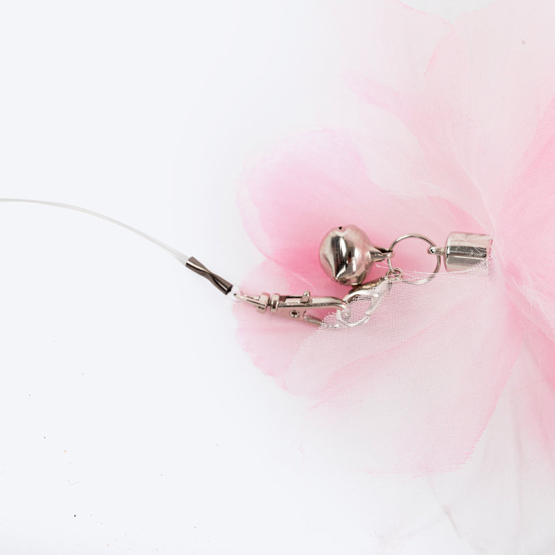 HUFT Featherly Extendable Wand Toy For Cat - Pink & White