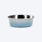 HUFT Tiny Tails Printed Steel Bowl For Puppy - Blue & Grey