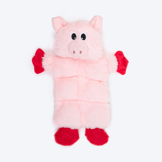 HUFT Oink-a-lot Squeaky Plush Toy For Dog - Pink - Heads Up For Tails