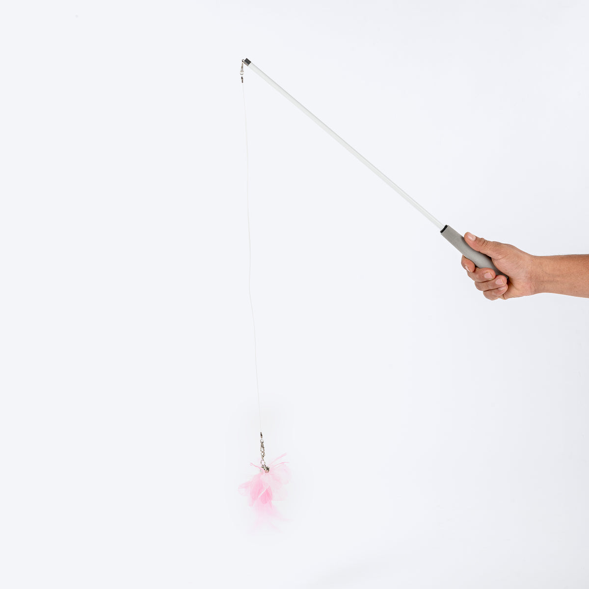 HUFT Featherly Extendable Wand Toy For Cat - Pink & White