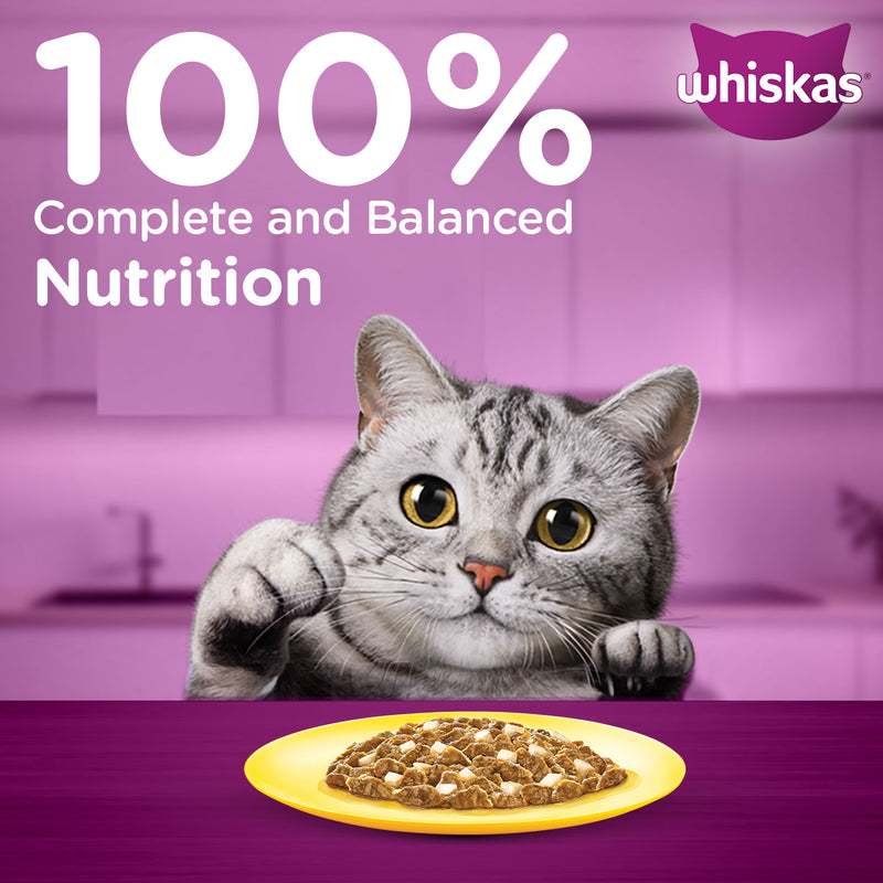 Whiskas Ocean Fish Wet Food For Adult Cat - 80 gm Pack - Heads Up For Tails