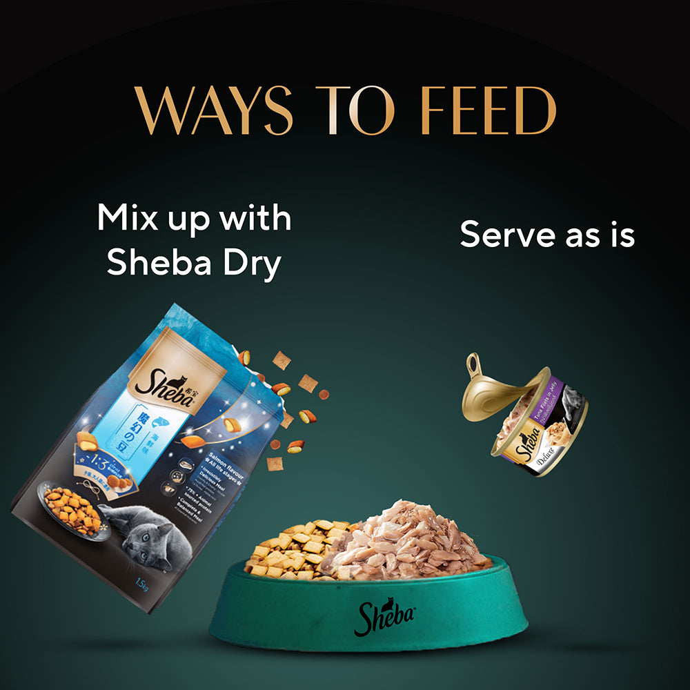 Sheba Tuna White Meat in Jelly Adult Wet Cat Food - 85 gm Packs