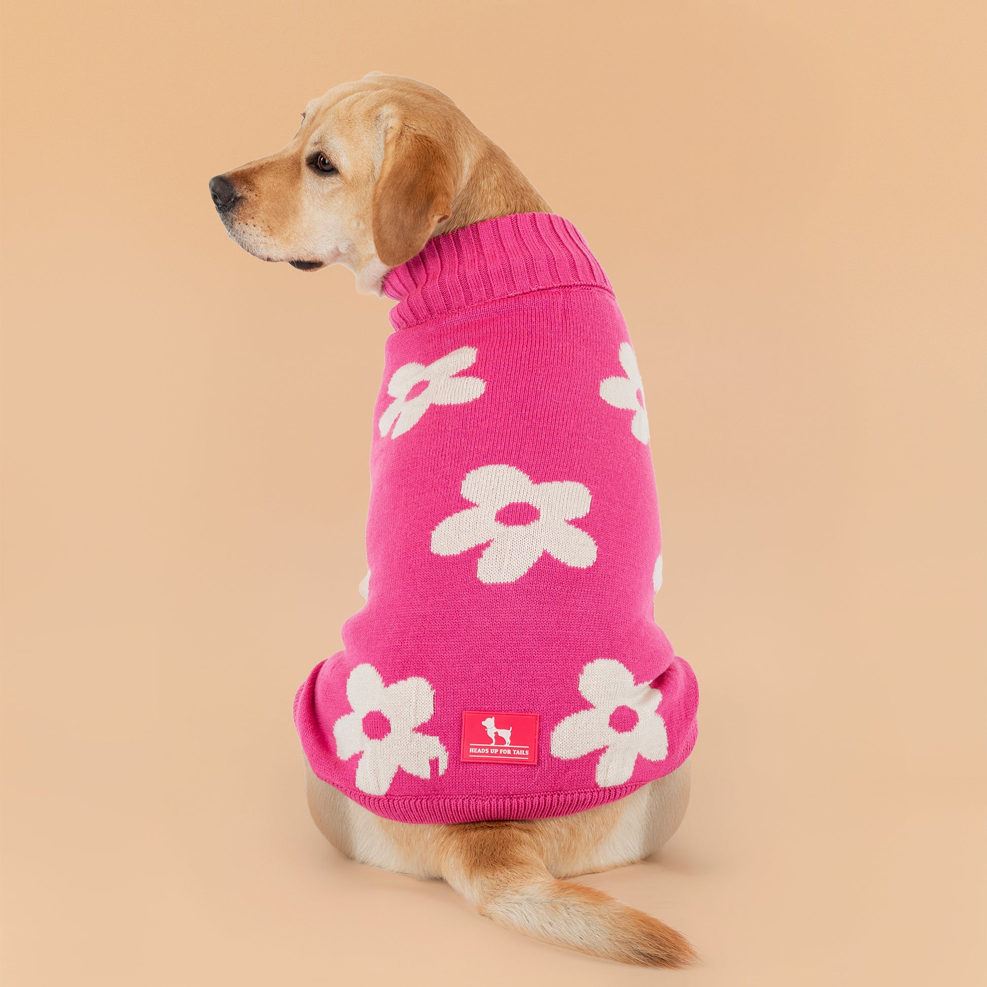 HUFT Blossom Knit Sweater For Dog - Pink - Heads Up For Tails