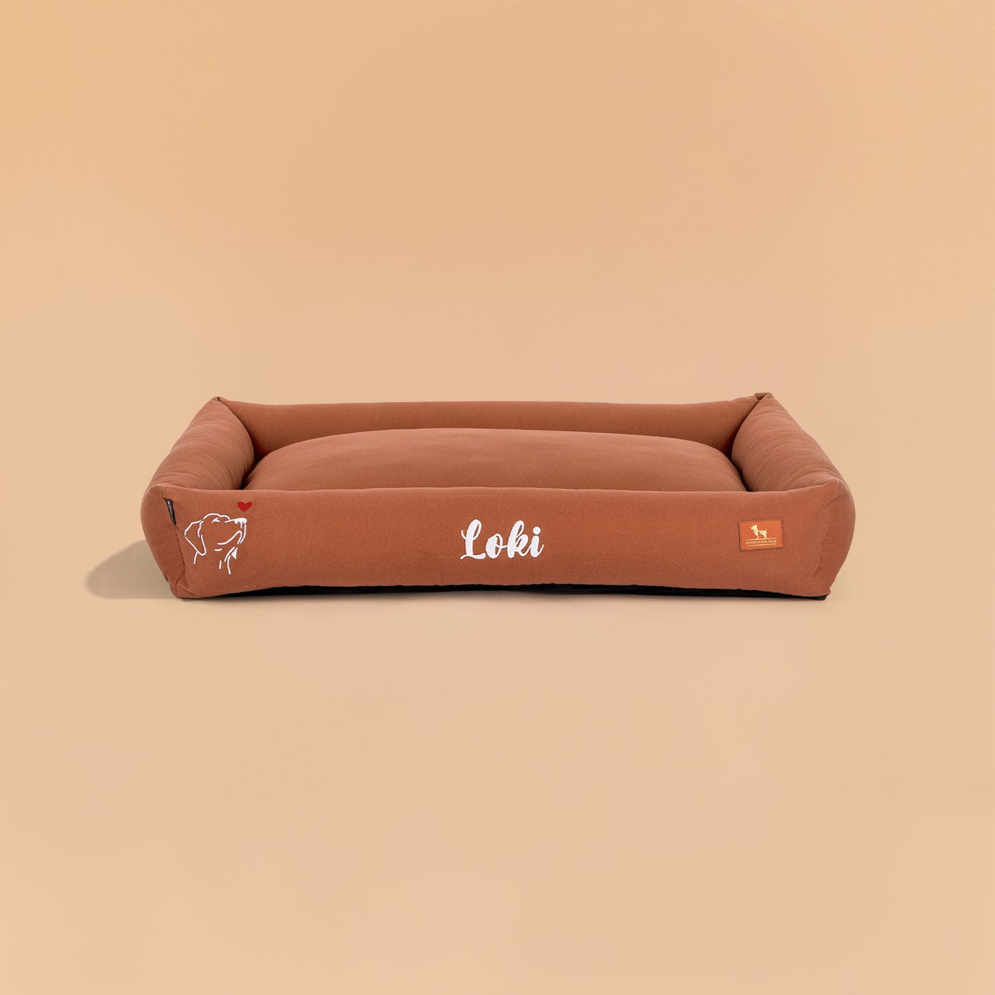HUFT Personalised Sniff The Love Lounger Bed For Dog - Brown - Heads Up For Tails