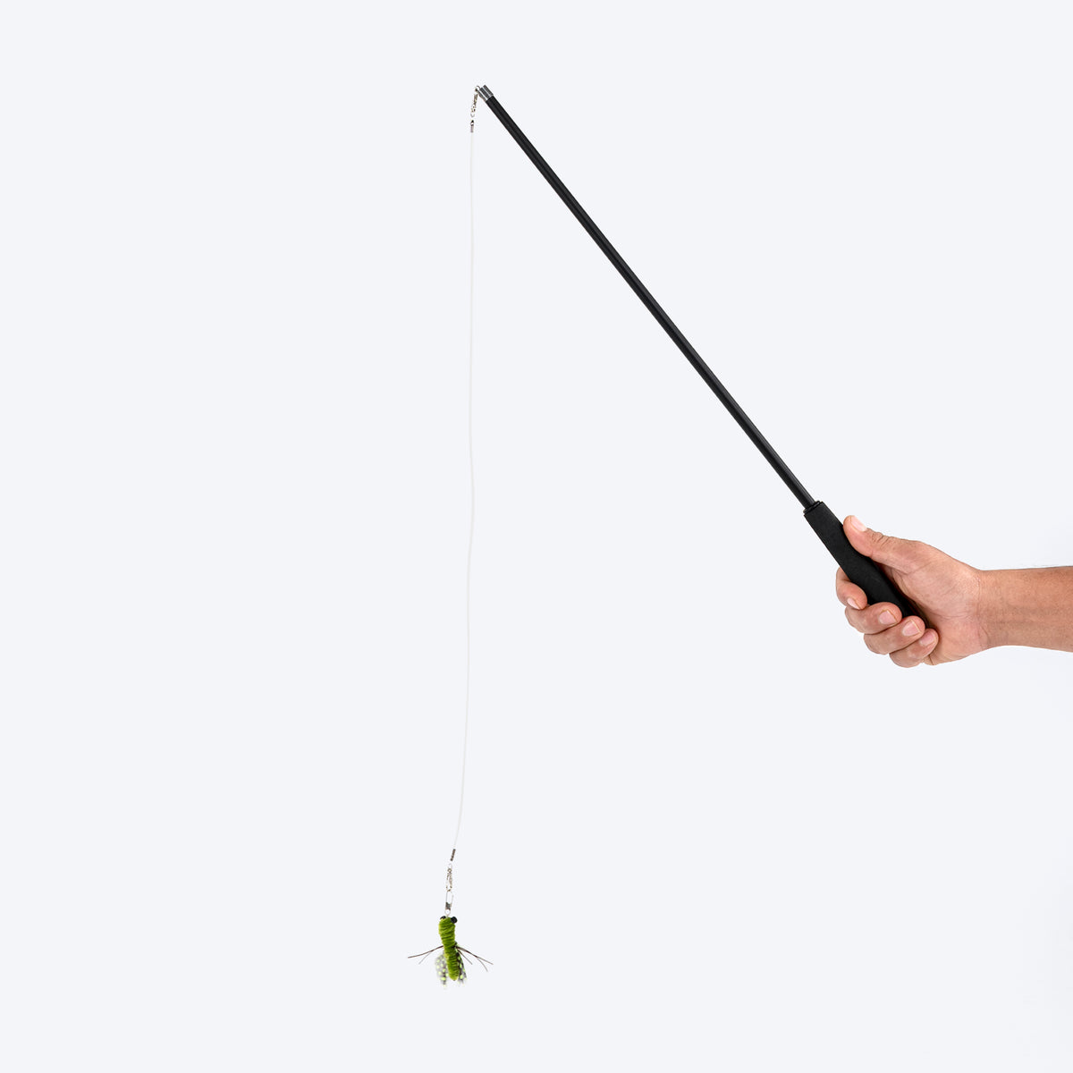 HUFT Flutterbug Extendable Wand Toy For Cat - Green & Black
