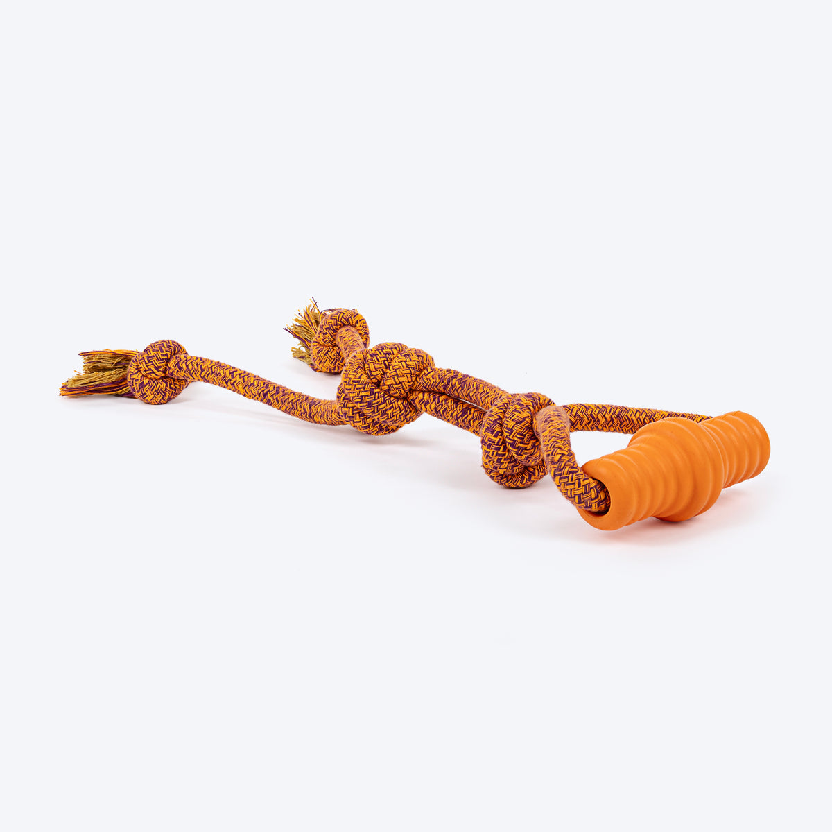 HUFT Tuggables Tassel Tango Rope Toy For Dog - Purple & Orange - Heads Up For Tails