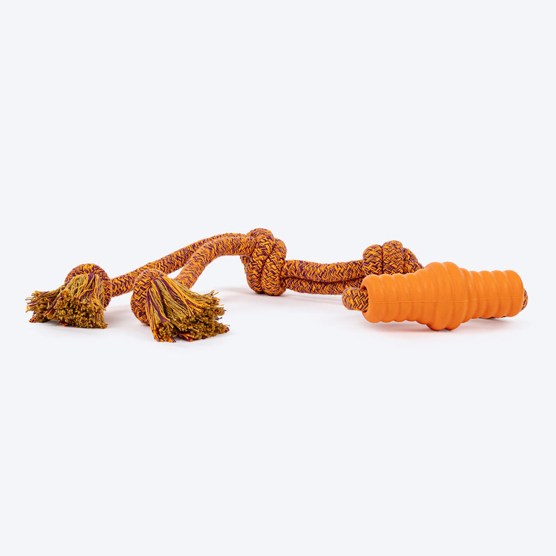 HUFT Tuggables Tassel Tango Rope Toy For Dog - Purple & Orange - Heads Up For Tails