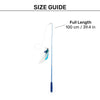 HUFT Featheroo Extendable Wand Toy For Cat - Blue & White