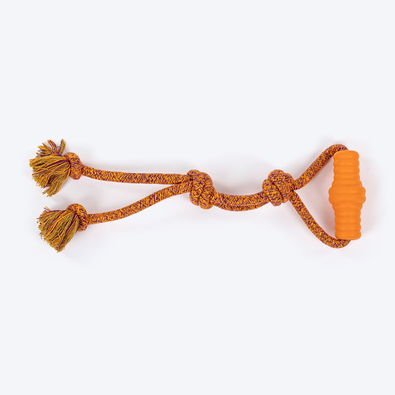 HUFT Tuggables Tassel Tango Rope Toy For Dog - Purple & Orange - Heads Up For Tails