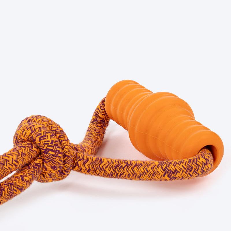 HUFT Tuggables Tassel Tango Rope Toy For Dog - Purple & Orange - Heads Up For Tails