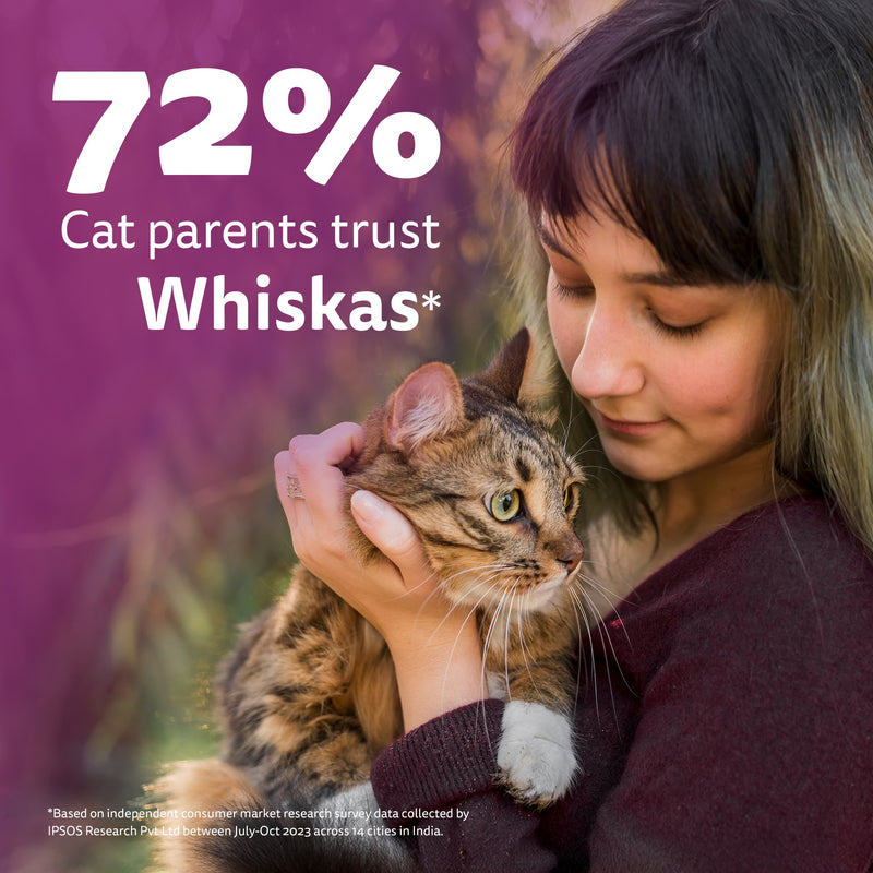 Whiskas Tuna in Jelly  (1+ Years) Wet Food For Adult Cat - 80 gm Pack - Heads Up For Tails