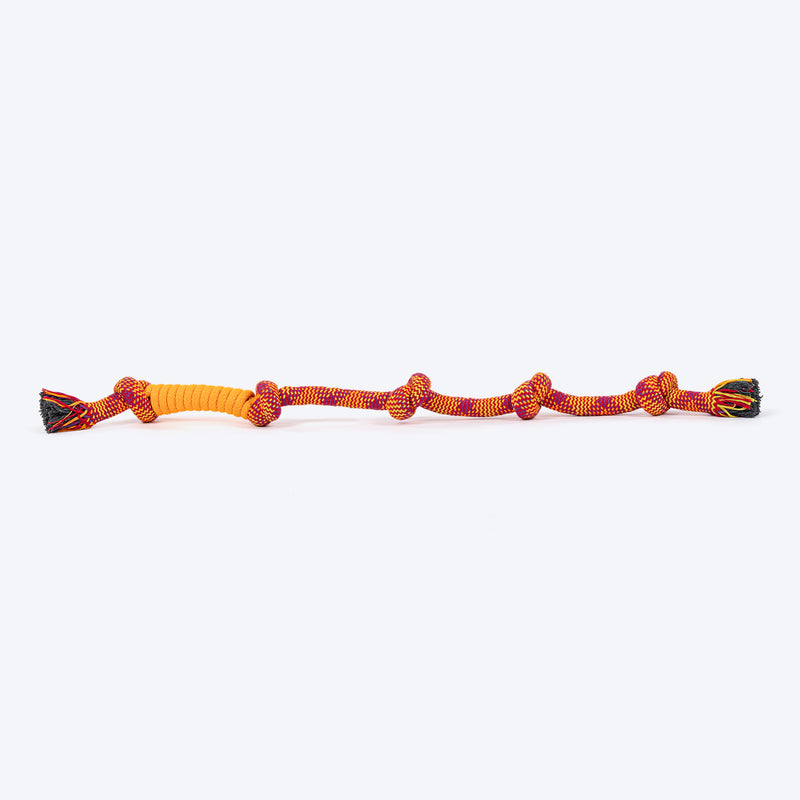 HUFT Tuggables Happy Knots Rope Toy For Dog - Orange & Red - Heads Up For Tails