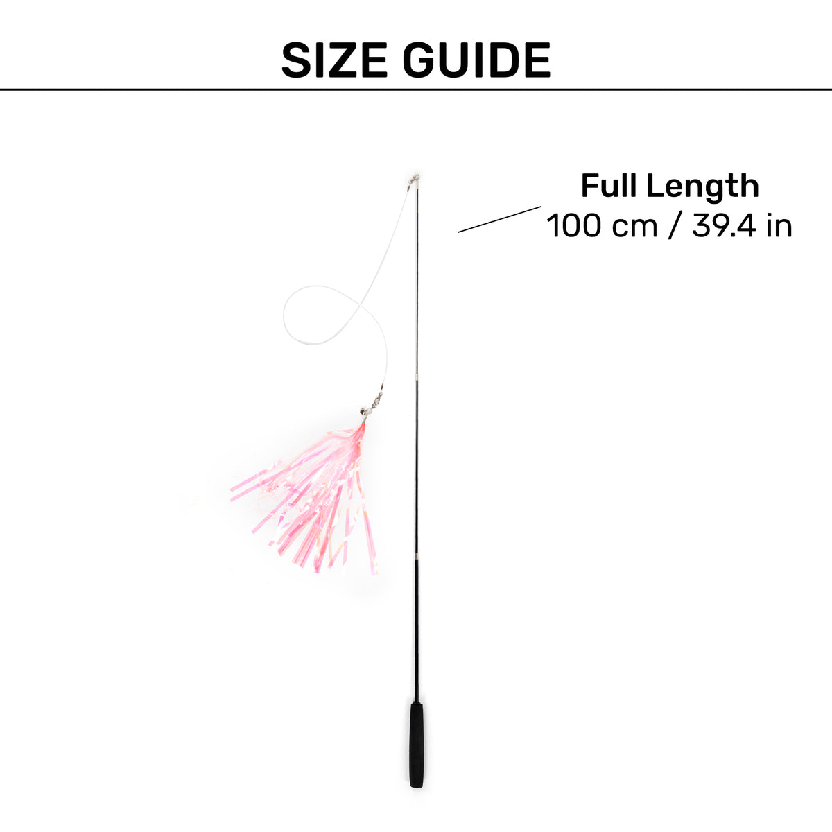 HUFT Pouncers Extendable Wand Toy For Cat - Pink & Black