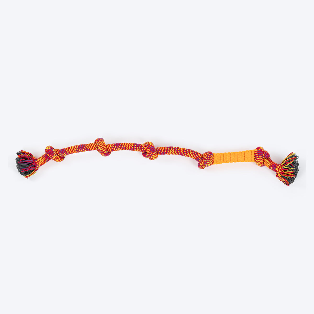 HUFT Tuggables Happy Knots Rope Toy For Dog - Orange & Red - Heads Up For Tails