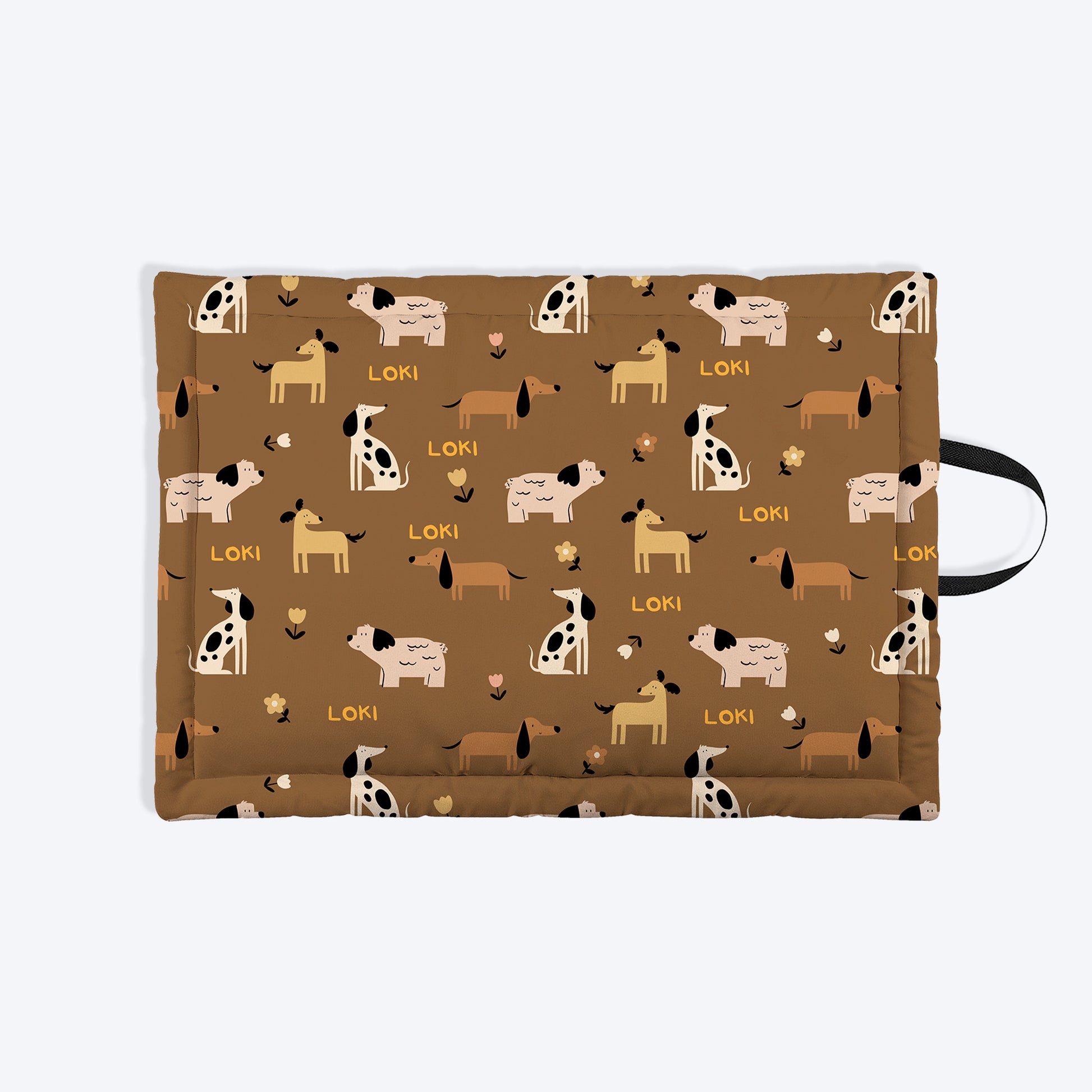 HUFT Personalised Bark & Bloom Mat For Dog & Cat - Brown - Heads Up For Tails