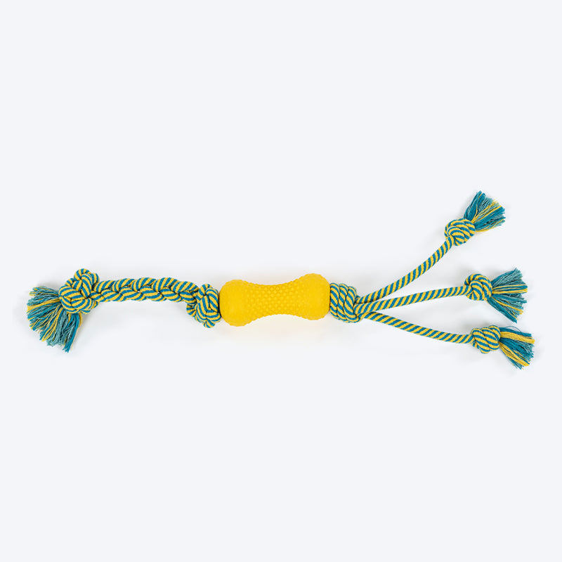 HUFT Tuggables Silly Strings Rope Toy For Dog - Blue & Yellow - Heads Up For Tails