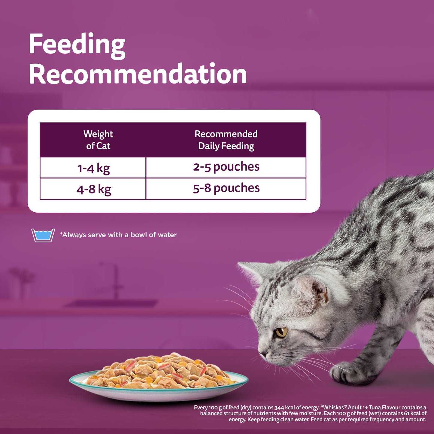 Whiskas Tasty Mix Wet Food Made With Real Fish (Tuna & Kanikama), And Carrot in Gravy For Adult (1+ year) Cat - 70 gm Pack