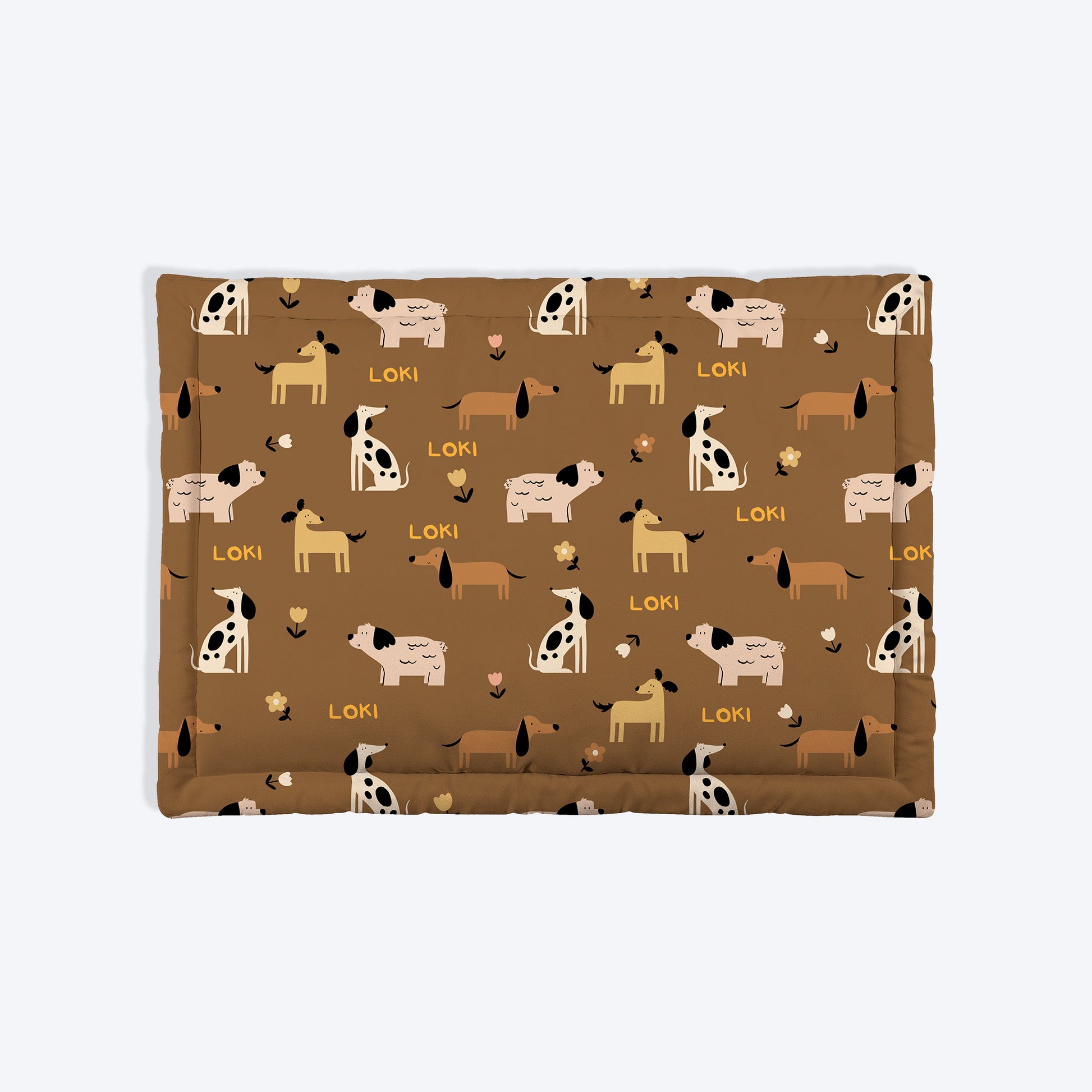 HUFT Personalised Bark & Bloom Mat For Dog & Cat - Brown - Heads Up For Tails
