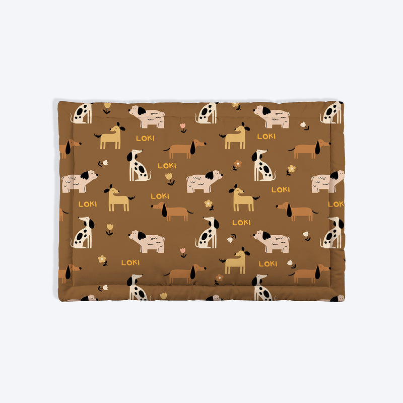 HUFT Personalised Bark & Bloom Mat For Dog & Cat - Brown - Heads Up For Tails