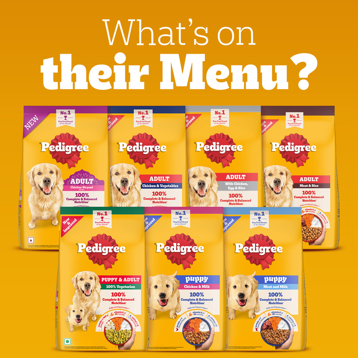 Pedigree 100% Vegetarian Dry Food For Adult Dog & Puppy